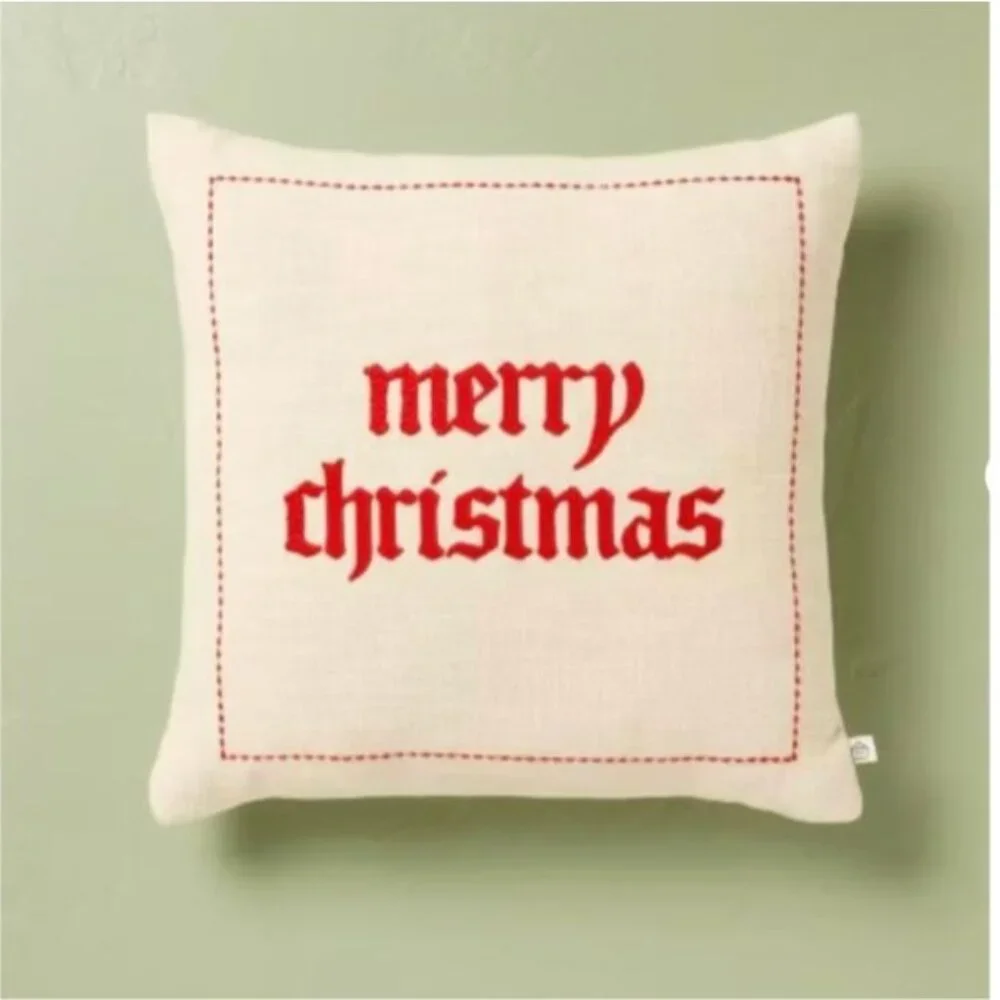 16x16 Merry Christmas Embroidered Throw Pillow - Hearth & Hand Magnolia‎ 2024